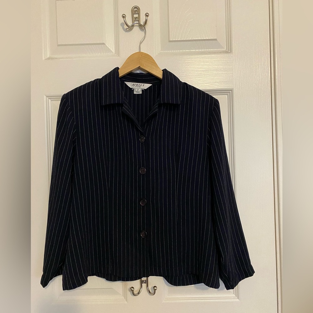 Vintage Navy Striped Blazer